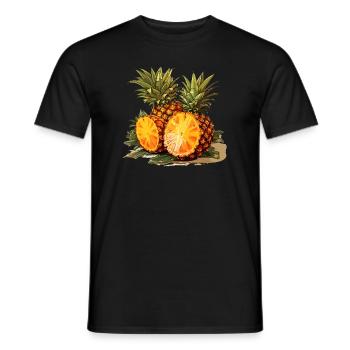Ananas - Illustration - Männer T-Shirt - Schwarz - Vorne - AI Model Male 178 light (178cm)