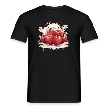 Cherry - illustration - Men's T-Shirt - black - Front - AI Model Male 178 light (178cm)
