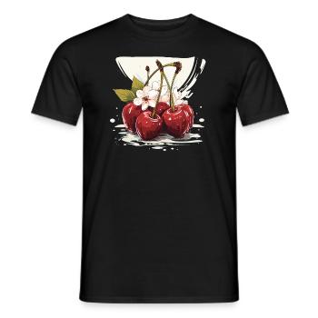 Cherry - illustration - Men's T-Shirt - black - Front - AI Model Male 178 light (178cm)