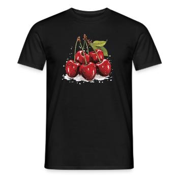 Cherry - illustration - Men's T-Shirt - black - Front - AI Model Male 178 light (178cm)