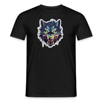Wolf - Illustration - Männer T-Shirt - Schwarz - Vorne - AI Model Male 178 light (178cm)