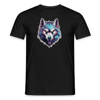 Wolf - Illustration - Männer T-Shirt - Schwarz - Vorne - AI Model Male 178 light (178cm)