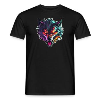 Wolf - Illustration - Männer T-Shirt - Schwarz - Vorne - AI Model Male 178 light (178cm)