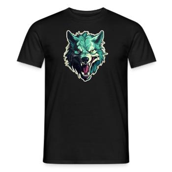 Wolf - Illustration - Männer T-Shirt - Schwarz - Vorne - AI Model Male 178 light (178cm)