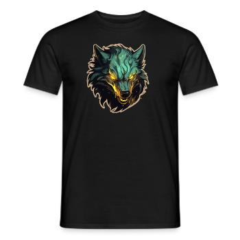 Wolf - Illustration - Männer T-Shirt - Schwarz - Vorne - AI Model Male 178 light (178cm)