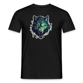 Wolf - Illustration - Männer T-Shirt - Schwarz - Vorne - AI Model Male 178 light (178cm)
