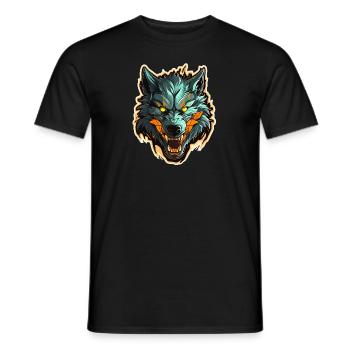 Wolf - Illustration - Männer T-Shirt - Schwarz - Vorne - AI Model Male 178 light (178cm)