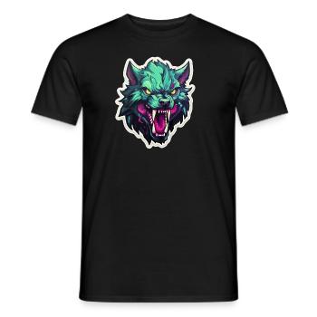 Wolf - Illustration - Männer T-Shirt - Schwarz - Vorne - AI Model Male 178 light (178cm)
