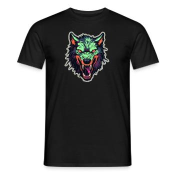 Wolf - Illustration - Männer T-Shirt - Schwarz - Vorne - AI Model Male 178 light (178cm)