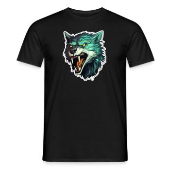 Wolf - Illustration - Männer T-Shirt - Schwarz - Vorne - AI Model Male 178 light (178cm)