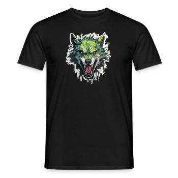 Wolf - Illustration - Männer T-Shirt - Schwarz - Vorne - AI Model Male 178 light (178cm)