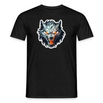 Wolf - Illustration - Männer T-Shirt - Schwarz - Vorne - AI Model Male 178 light (178cm)
