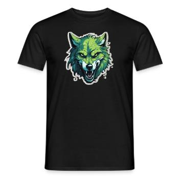 Wolf - Illustration - Männer T-Shirt - Schwarz - Vorne - AI Model Male 178 light (178cm)