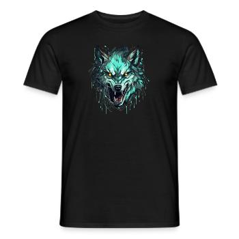 Wolf - Illustration - Männer T-Shirt - Schwarz - Vorne - AI Model Male 178 light (178cm)