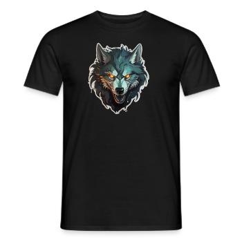 Wolf - Illustration - Männer T-Shirt - Schwarz - Vorne - AI Model Male 178 light (178cm)