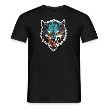 Wolf - Illustration - Männer T-Shirt - Schwarz - Vorne - AI Model Male 178 light (178cm)