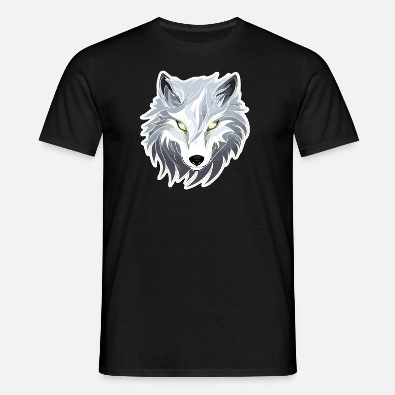 Wolf - Illustration - Männer T-Shirt - Schwarz