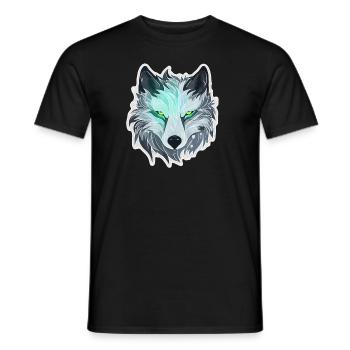Wolf - Illustration - Men's T-Shirt - black - Front - AI Model Male 178 light (178cm)