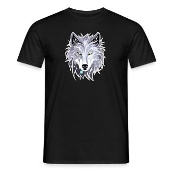Wolf - Illustration - Männer T-Shirt - Schwarz - Vorne - AI Model Male 178 light (178cm)