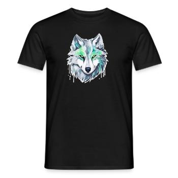 Wolf - Illustration - Männer T-Shirt - Schwarz - Vorne - AI Model Male 178 light (178cm)