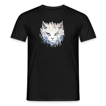 Chat - illustration - T-shirt homme - noir - Devant - AI Model Male 178 light (178cm)
