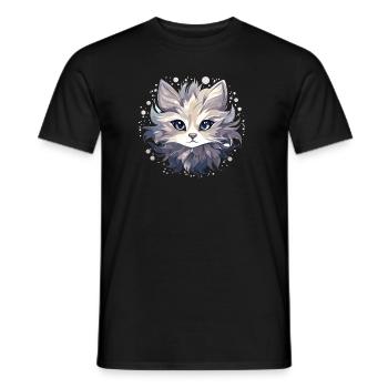 Chat - illustration - T-shirt homme - noir - Devant - AI Model Male 178 light (178cm)