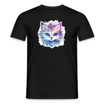 Chat - illustration - T-shirt homme - noir - Devant - AI Model Male 178 light (178cm)
