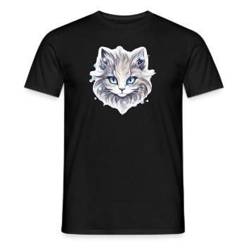 Chat - illustration - T-shirt homme - noir - Devant - AI Model Male 178 light (178cm)