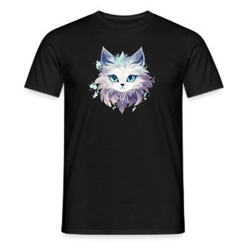 Chat - illustration - T-shirt homme - noir - Devant - AI Model Male 178 light (178cm)