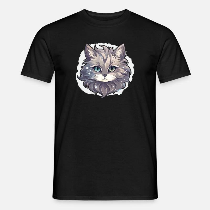 Chat - illustration - T-shirt homme - noir