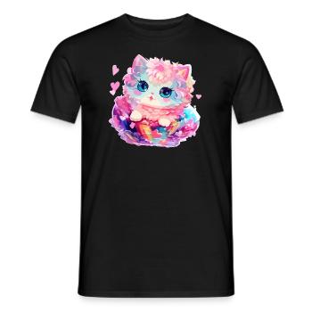 Chat - illustration - T-shirt homme - noir - Devant - AI Model Male 178 light (178cm)
