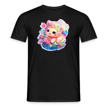 Chat - illustration - T-shirt homme - noir - Devant - AI Model Male 178 light (178cm)