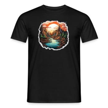 Paysage - Illustration - T-shirt homme - noir - Devant - AI Model Male 178 light (178cm)