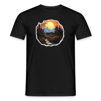 Paysage - Illustration - T-shirt homme - noir - Devant - AI Model Male 178 light (178cm)