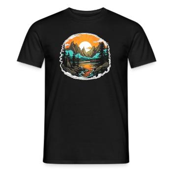 Paysage - Illustration - T-shirt homme - noir - Devant - AI Model Male 178 light (178cm)