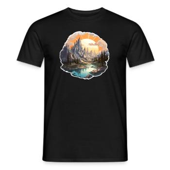 Paysage - Illustration - T-shirt homme - noir - Devant - AI Model Male 178 light (178cm)