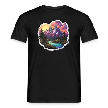 Paysage - Illustration - T-shirt homme - noir - Devant - AI Model Male 178 light (178cm)