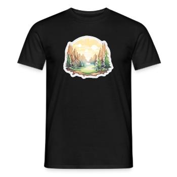 Paysage - Illustration - T-shirt homme - noir - Devant - AI Model Male 178 light (178cm)