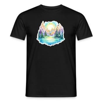 Paysage - Illustration - T-shirt homme - noir - Devant - AI Model Male 178 light (178cm)
