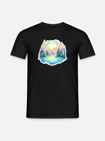 Paysage - Illustration - T-shirt homme - noir