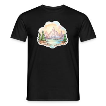Paysage - Illustration - T-shirt homme - noir - Devant - AI Model Male 178 light (178cm)