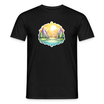 Paysage - Illustration - T-shirt homme - noir - Devant - AI Model Male 178 light (178cm)