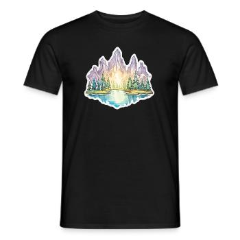 Landschaft - Illustration - Männer T-Shirt - Schwarz - Vorne - AI Model Male 178 light (178cm)