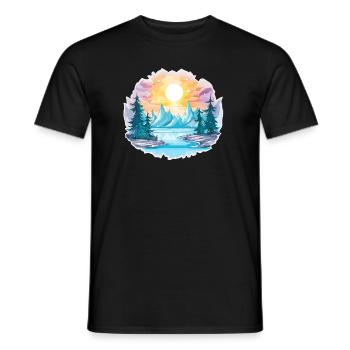 Landscape - Illustration - Men's T-Shirt - black - Front - AI Model Male 178 light (178cm)