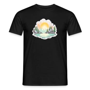 Paysage - Illustration - T-shirt homme - noir - Devant - AI Model Male 178 light (178cm)