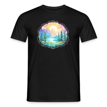 Paysage - Illustration - T-shirt homme - noir - Devant - AI Model Male 178 light (178cm)