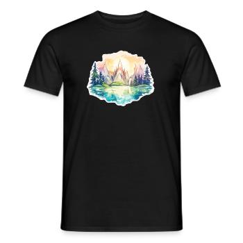 Paysage - Illustration - T-shirt homme - noir - Devant - AI Model Male 178 light (178cm)