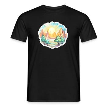 Landscape - Illustration - Men's T-Shirt - black - Front - AI Model Male 178 light (178cm)