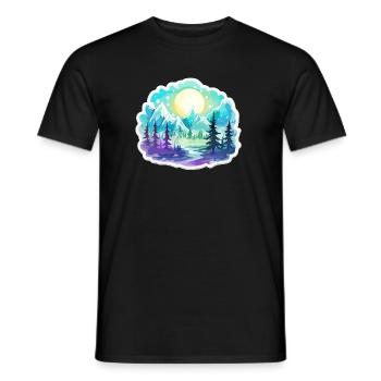 Paysage - Illustration - T-shirt homme - noir - Devant - AI Model Male 178 light (178cm)