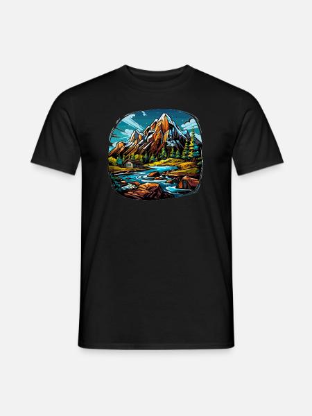 Landscape - Illustration - Men's T-Shirt - black